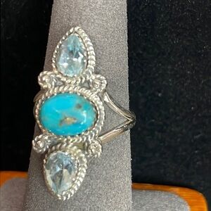 Kingman Turquoise Blue Topaz ring.